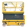 Electric scissor lift for warehouse maintenance and indoor access work