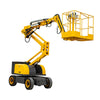 Diesel articulating boom lift for up-and-over aerial access work